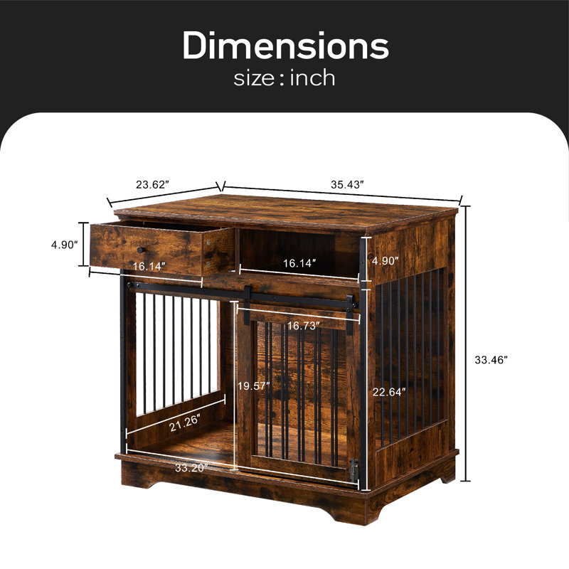 Tucker Murphy Pet™ Sliding Door Dog Crate With Drawers Wayfair